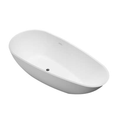 Oval freestanding Solid surface Matte white 2 person bathtub