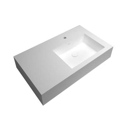 rectangular countertop marble artifical stone white counter basin