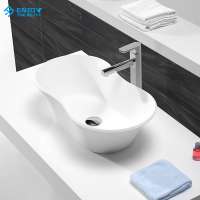 Modern design Irregular Solid surface resin artificial stone bathroom wash basin wholesale